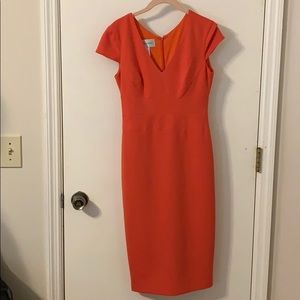 Orange midi body con cocktail dress